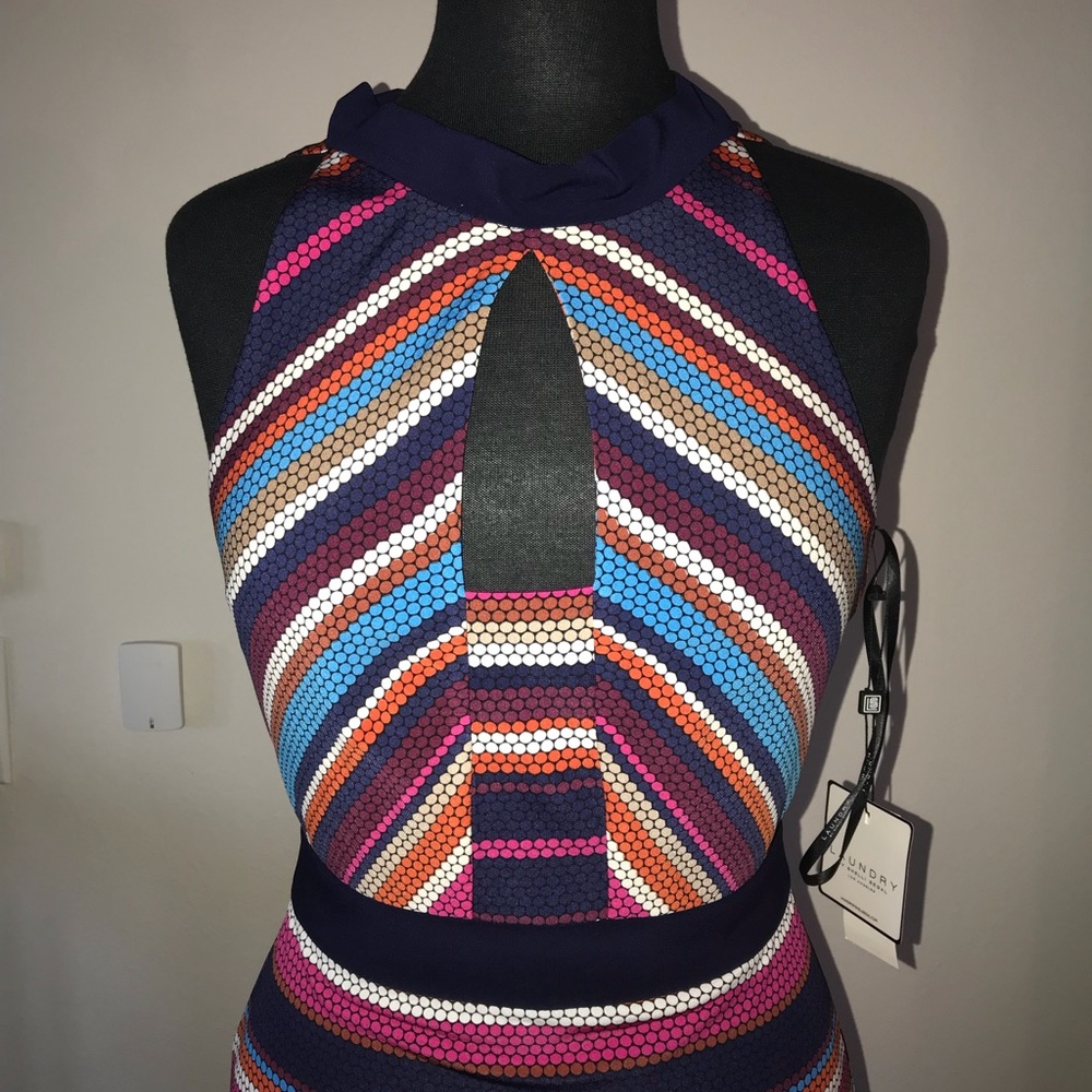 NEW Laundry by Shellie Segal Striped Tie back Dress size 4 - Picture 5 of 8